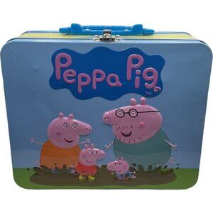 Peppa Pig Tin Lunch Box Storage Container Take Along Case